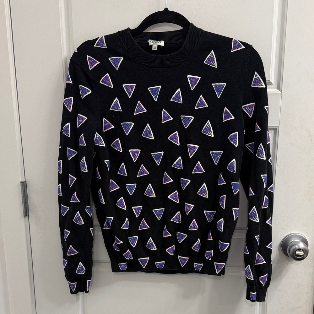 Kenzo Bermuda Triangle Long Sleeve Crewneck Sweatshirt Size XS